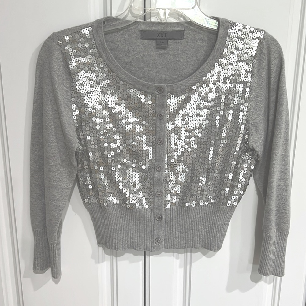 Sequin cropped cardigan